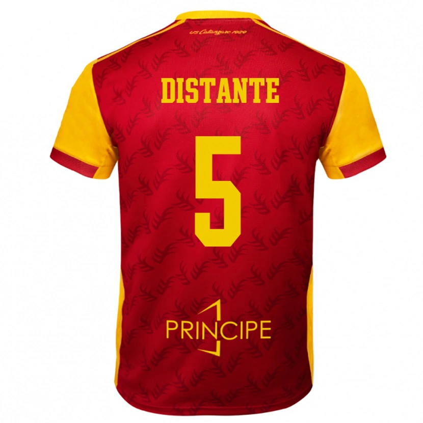 Danxen Uomo Maglia Marco Distante #5 Giallo Rosso Kit Gara Home 2025/26 Maglietta