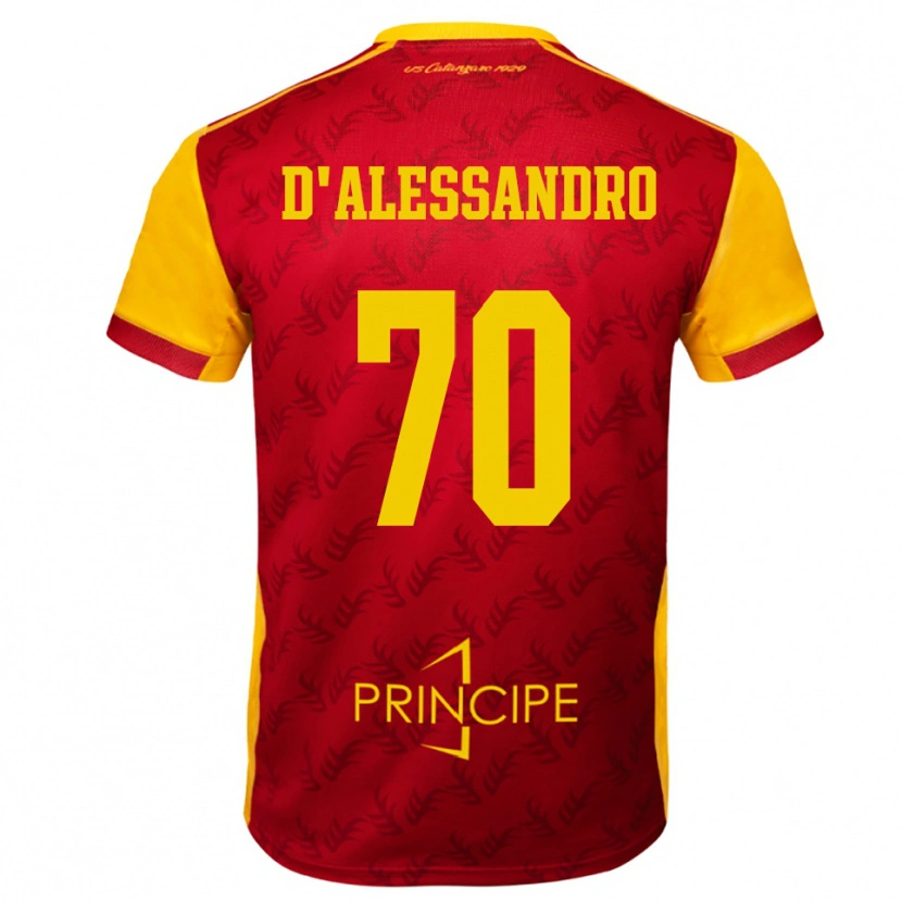Danxen Uomo Maglia Marco D'alessandro #70 Giallo Rosso Kit Gara Home 2025/26 Maglietta