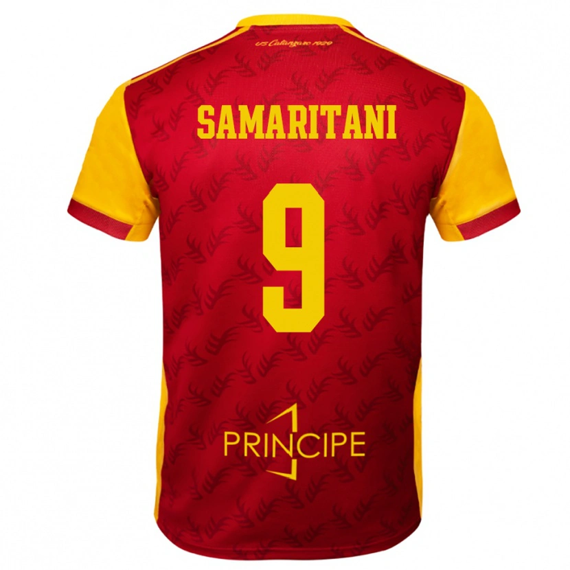 Danxen Uomo Maglia Cristian Samaritani #9 Giallo Rosso Kit Gara Home 2025/26 Maglietta