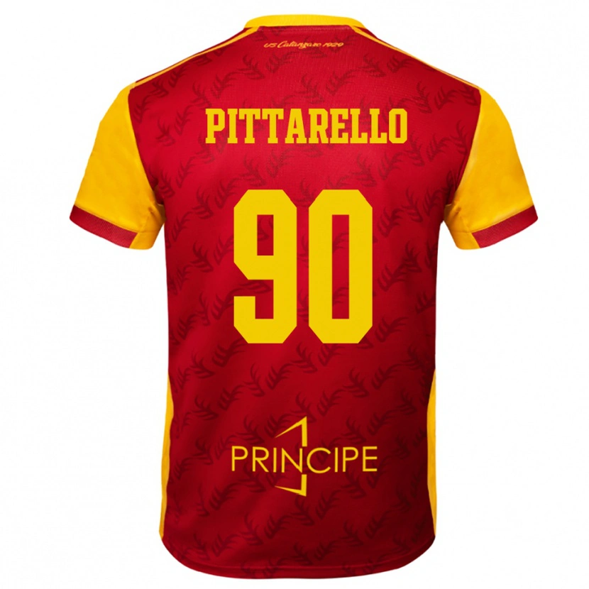 Danxen Uomo Maglia Filippo Pittarello #90 Giallo Rosso Kit Gara Home 2025/26 Maglietta