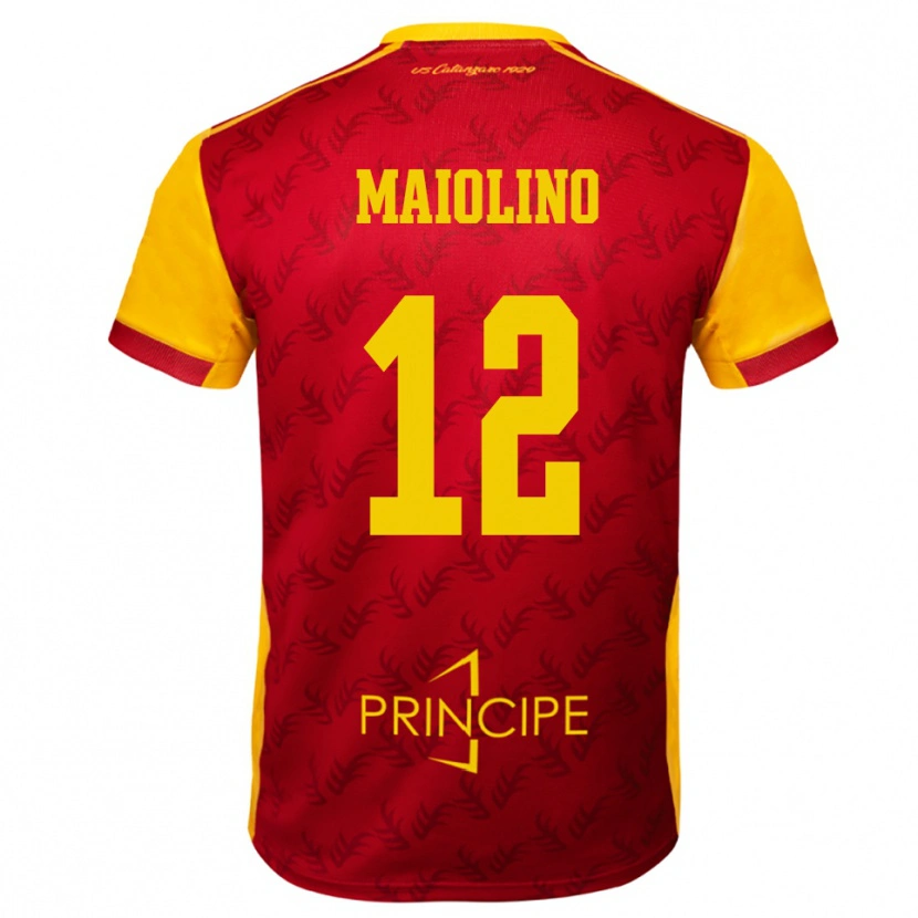 Danxen Uomo Maglia Alex Maiolino #12 Giallo Rosso Kit Gara Home 2025/26 Maglietta