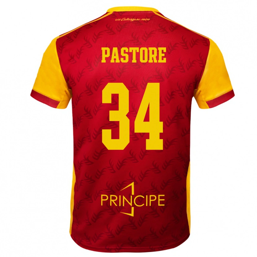 Danxen Uomo Maglia Federico Pastore #34 Giallo Rosso Kit Gara Home 2025/26 Maglietta