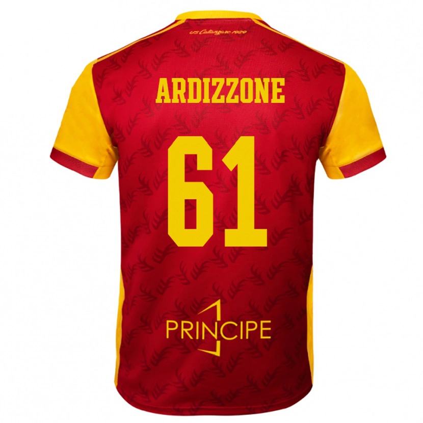 Danxen Uomo Maglia Simone Ardizzone #61 Giallo Rosso Kit Gara Home 2025/26 Maglietta