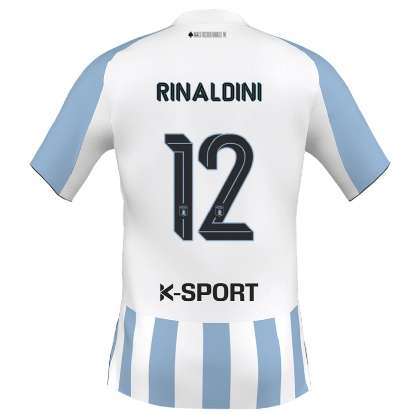 Danxen Uomo Maglia Ruben Rinaldini #12 Bianco Azzurro Kit Gara Home 2025/26 Maglietta