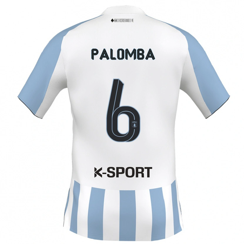 Danxen Uomo Maglia Luigi Palomba #6 Bianco Azzurro Kit Gara Home 2025/26 Maglietta
