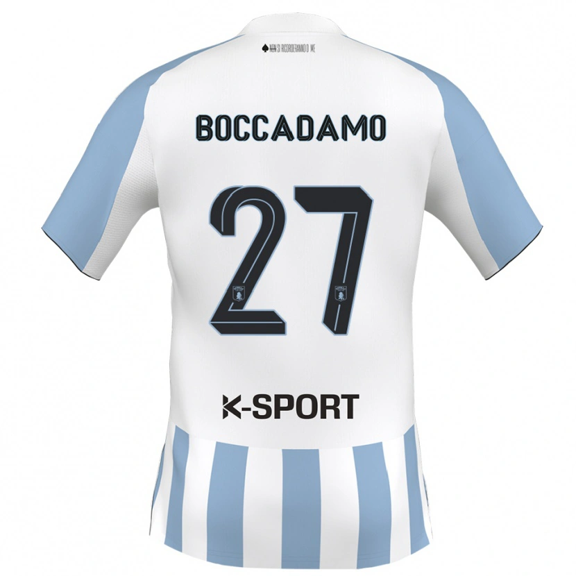 Danxen Uomo Maglia Antonio Boccadamo #27 Bianco Azzurro Kit Gara Home 2025/26 Maglietta