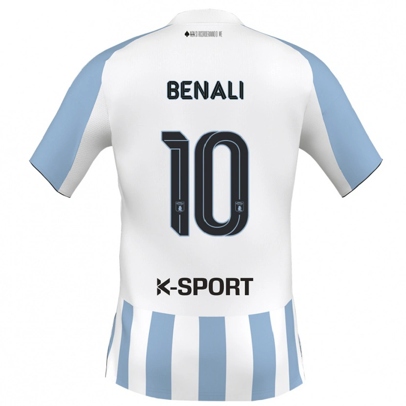 Danxen Uomo Maglia Ahmad Benali #10 Bianco Azzurro Kit Gara Home 2025/26 Maglietta