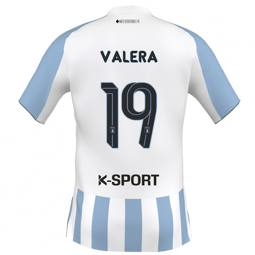 Danxen Uomo Maglia Edgar Valera #19 Bianco Azzurro Kit Gara Home 2025/26 Maglietta