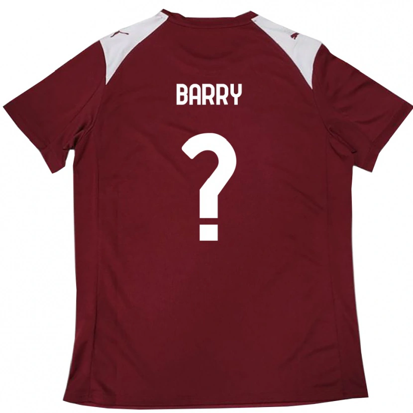 Danxen Uomo Maglia Sammy Barry #0 Borgogna Bianco Kit Gara Home 2025/26 Maglietta