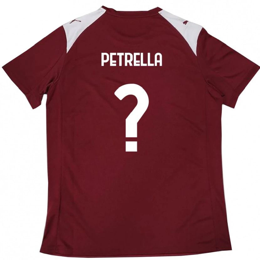 Danxen Uomo Maglia Domenico Petrella #0 Borgogna Bianco Kit Gara Home 2025/26 Maglietta