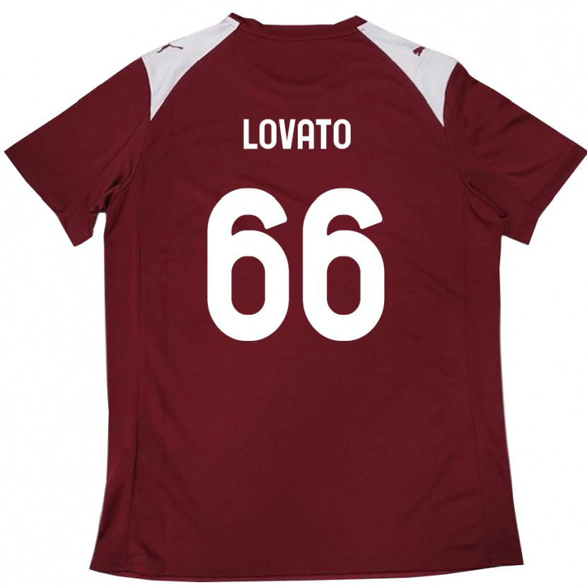 Danxen Uomo Maglia Matteo Lovato #66 Borgogna Bianco Kit Gara Home 2025/26 Maglietta