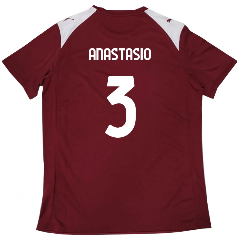 Danxen Uomo Maglia Armando Anastasio #3 Borgogna Bianco Kit Gara Home 2025/26 Maglietta