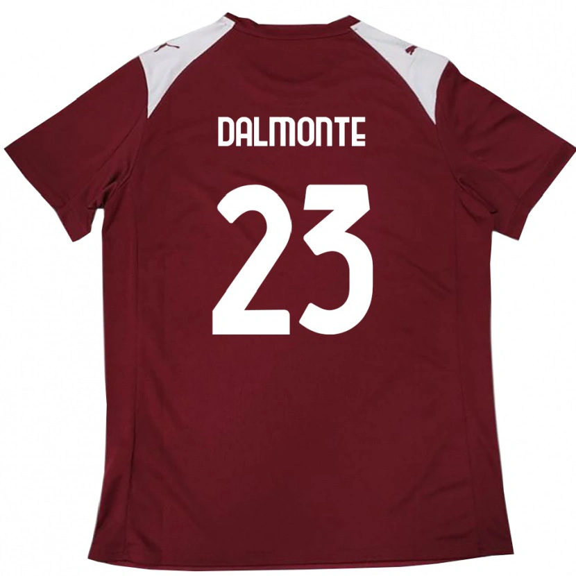 Danxen Uomo Maglia Nicola Dalmonte #23 Borgogna Bianco Kit Gara Home 2025/26 Maglietta