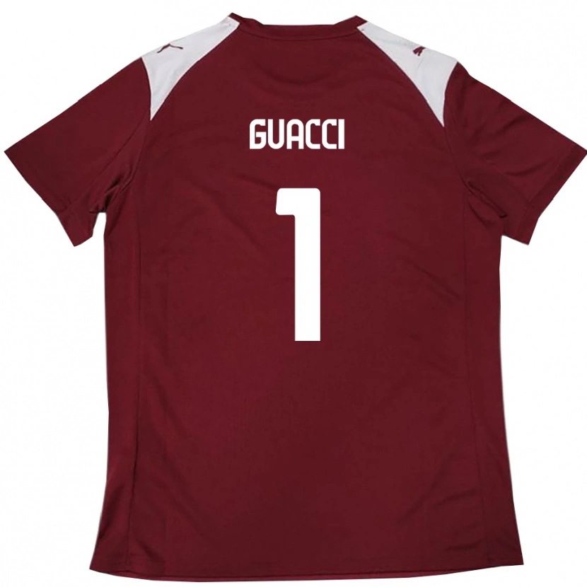 Danxen Uomo Maglia Marco Guacci #1 Borgogna Bianco Kit Gara Home 2025/26 Maglietta