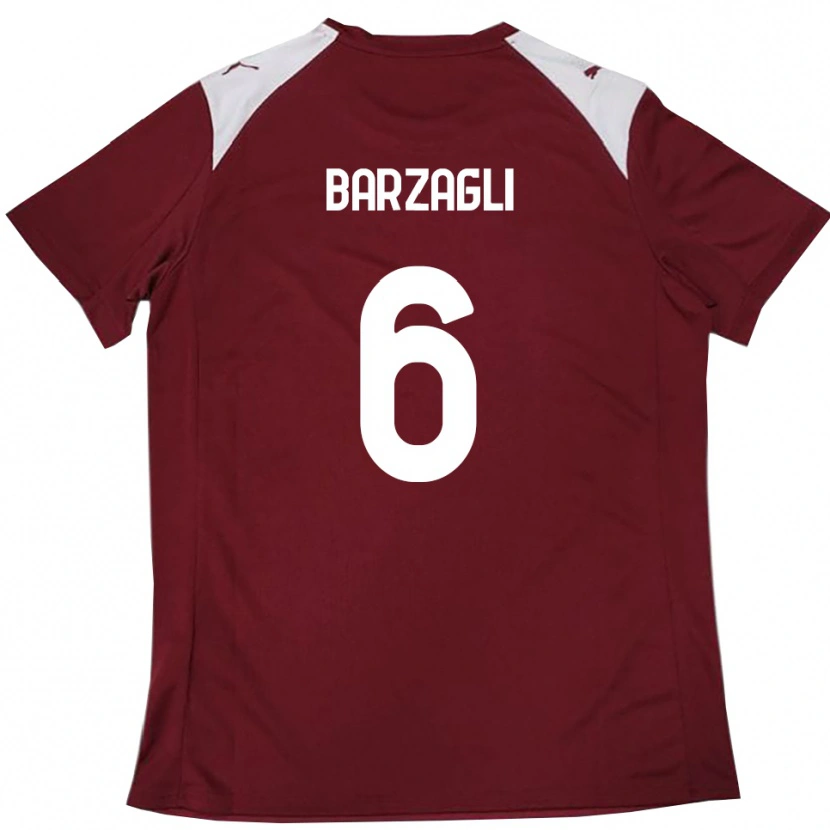 Danxen Uomo Maglia Gabriele Barzagli #6 Borgogna Bianco Kit Gara Home 2025/26 Maglietta