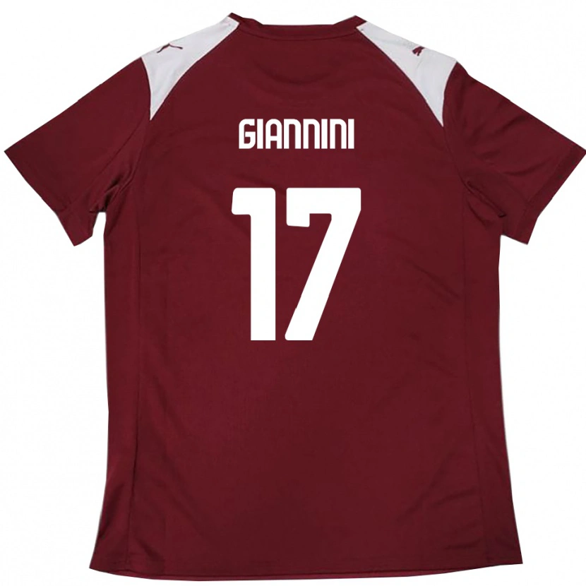 Danxen Uomo Maglia Emanuele Giannini #17 Borgogna Bianco Kit Gara Home 2025/26 Maglietta