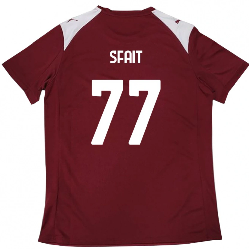 Danxen Uomo Maglia Andres Sfait #77 Borgogna Bianco Kit Gara Home 2025/26 Maglietta