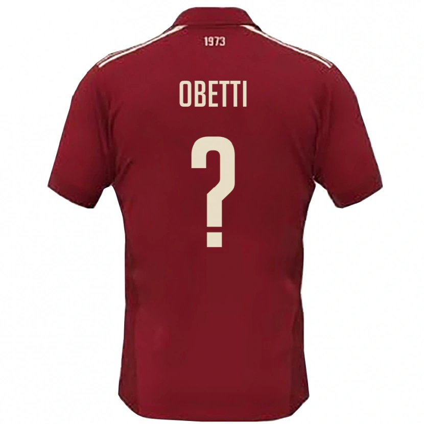 Danxen Uomo Maglia Gianmarco Obetti #0 Borgogna Bianco Kit Gara Home 2025/26 Maglietta