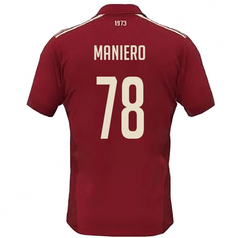 Danxen Uomo Maglia Luca Maniero #78 Borgogna Bianco Kit Gara Home 2025/26 Maglietta