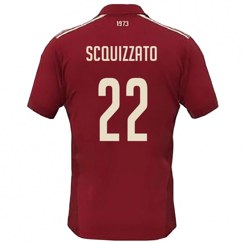 Danxen Uomo Maglia Edoardo Scquizzato #22 Borgogna Bianco Kit Gara Home 2025/26 Maglietta