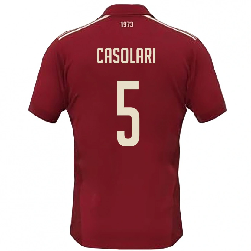 Danxen Uomo Maglia Federico Casolari #5 Borgogna Bianco Kit Gara Home 2025/26 Maglietta