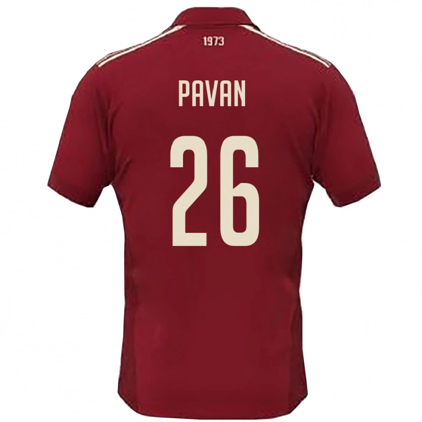 Danxen Uomo Maglia Nicola Pavan #26 Borgogna Bianco Kit Gara Home 2025/26 Maglietta