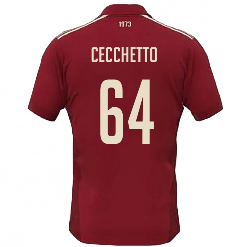 Danxen Uomo Maglia Andrea Cecchetto #64 Borgogna Bianco Kit Gara Home 2025/26 Maglietta