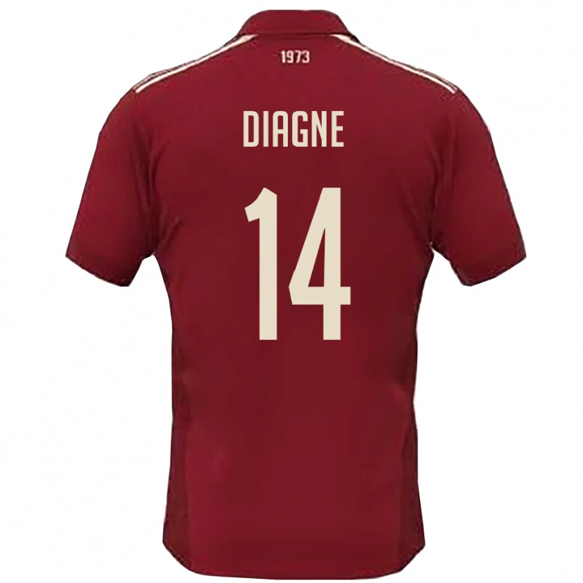 Danxen Uomo Maglia Baye Diagne #14 Borgogna Bianco Kit Gara Home 2025/26 Maglietta