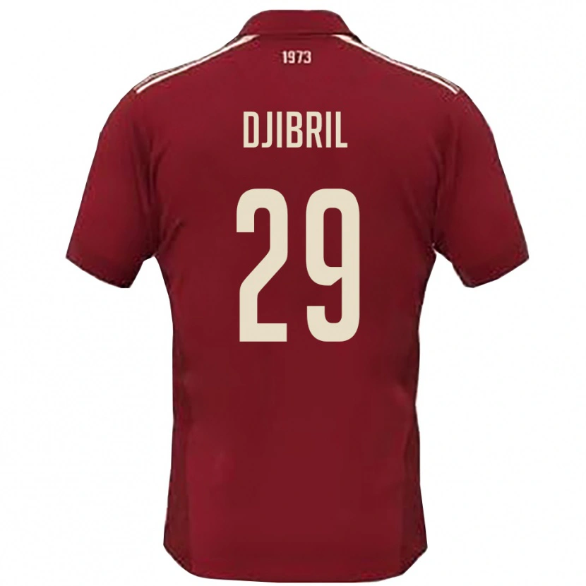Danxen Uomo Maglia Akim Djibril #29 Borgogna Bianco Kit Gara Home 2025/26 Maglietta