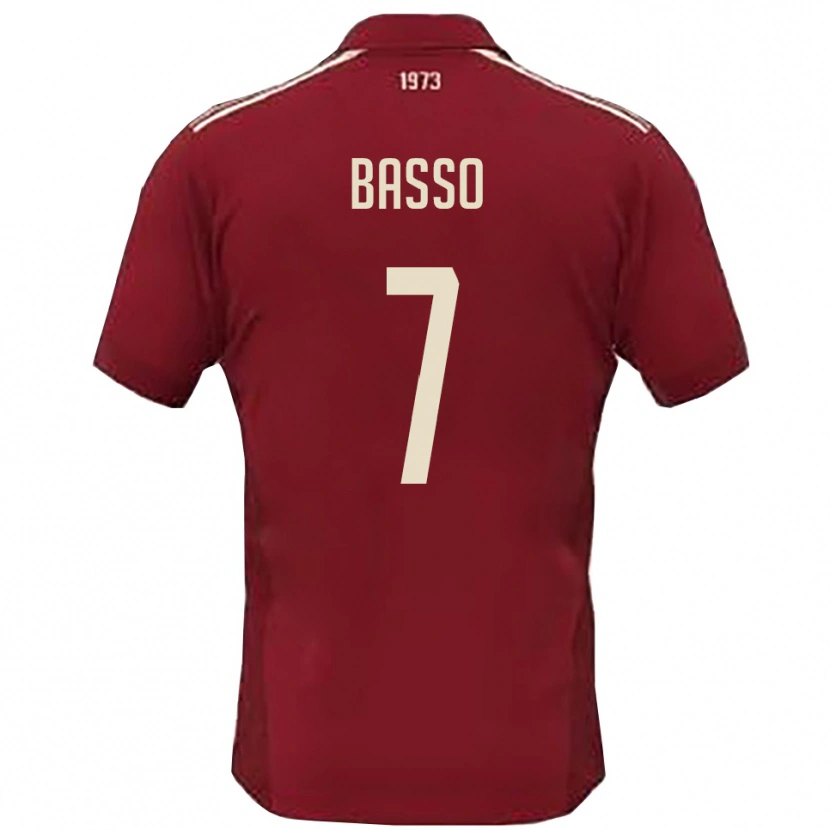 Danxen Uomo Maglia Maicol Basso #7 Borgogna Bianco Kit Gara Home 2025/26 Maglietta