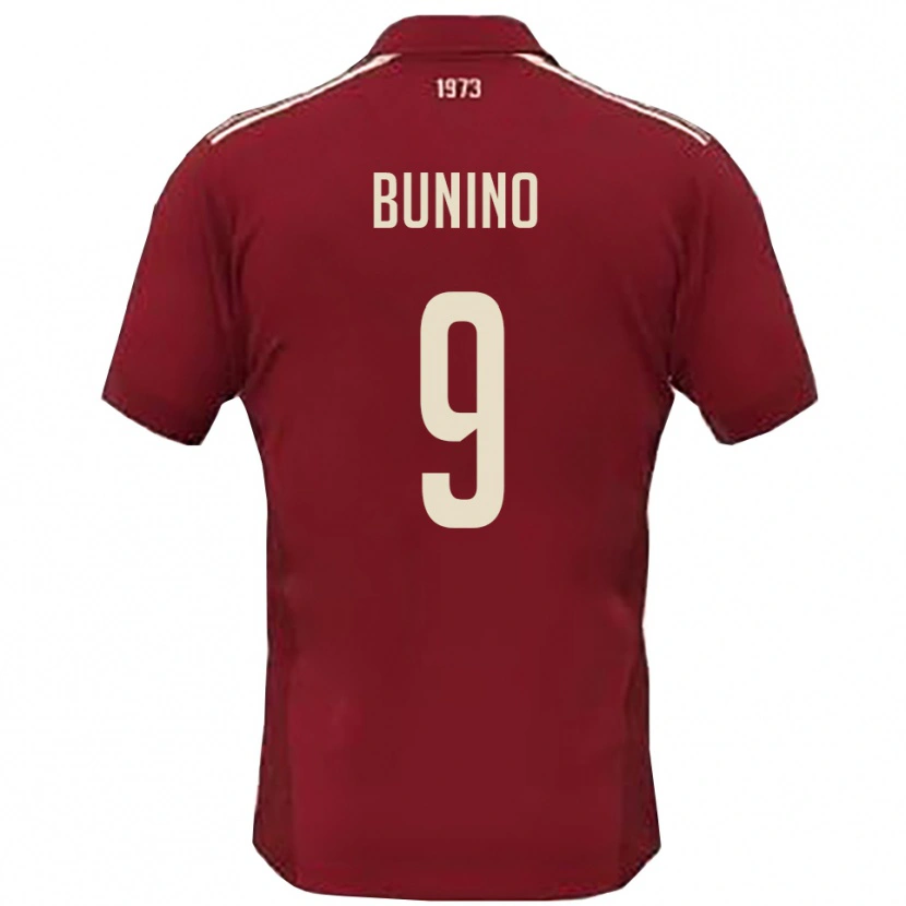 Danxen Uomo Maglia Cristian Bunino #9 Borgogna Bianco Kit Gara Home 2025/26 Maglietta