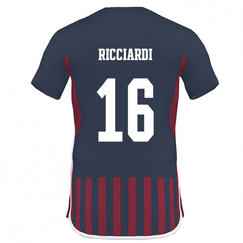 Danxen Uomo Maglia Manuel Ricciardi #16 Navy Rosso Kit Gara Home 2025/26 Maglietta