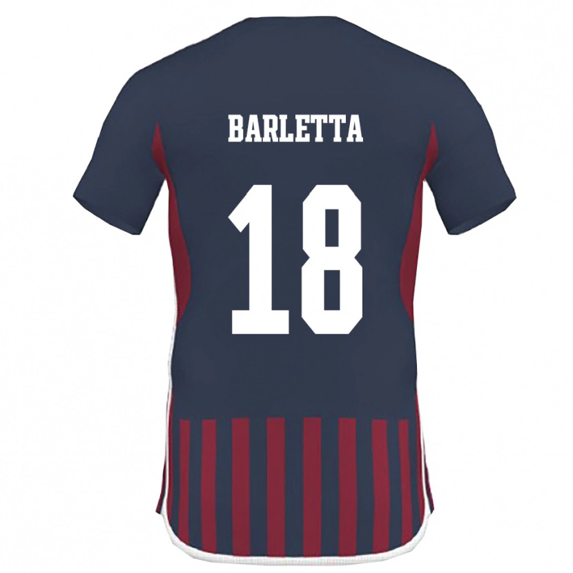 Danxen Uomo Maglia Emanuele Barletta #18 Navy Rosso Kit Gara Home 2025/26 Maglietta