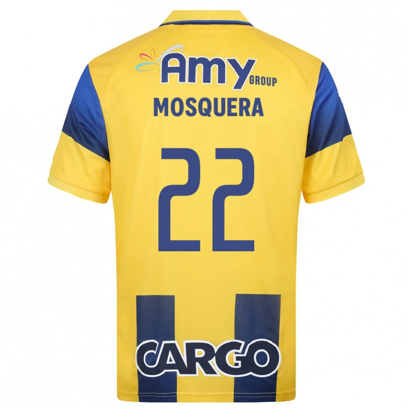 Danxen Uomo Maglia Orlando Mosquera #22 Giallo Navy Kit Gara Home 2025/26 Maglietta