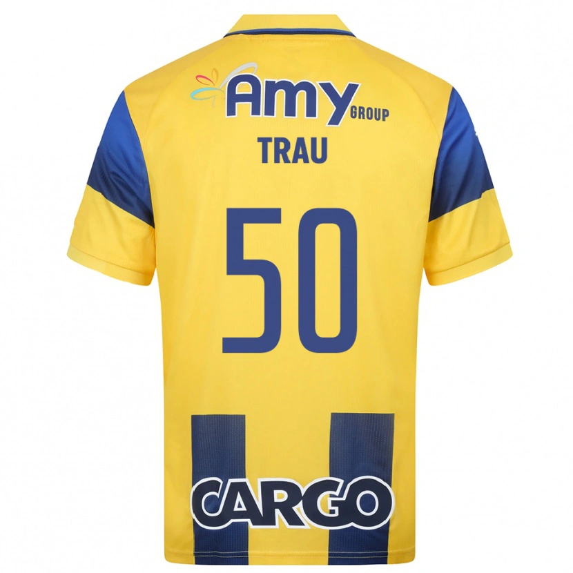 Danxen Uomo Maglia Idan Trau #50 Giallo Navy Kit Gara Home 2025/26 Maglietta