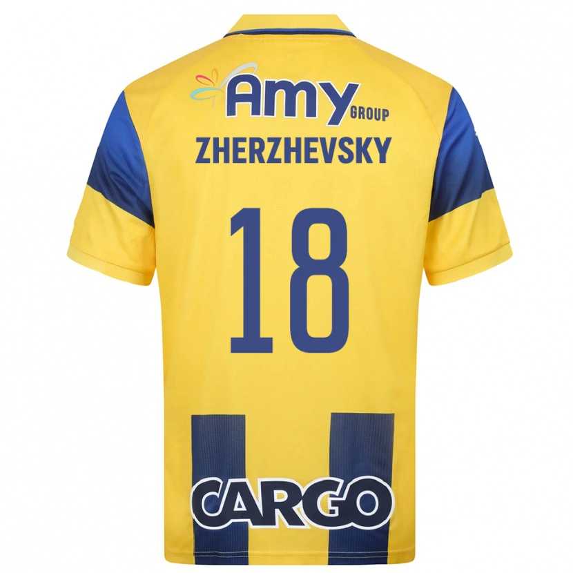 Danxen Uomo Maglia Roy Zherzhevsky #18 Giallo Navy Kit Gara Home 2025/26 Maglietta