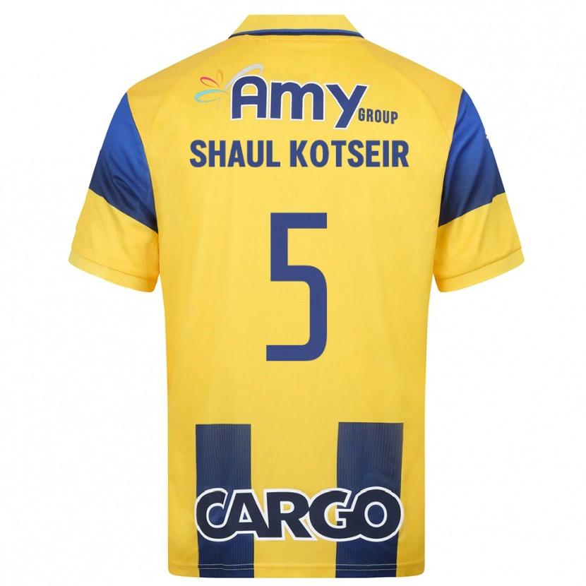 Danxen Uomo Maglia Yonathan Shaul Kotseir #5 Giallo Navy Kit Gara Home 2025/26 Maglietta