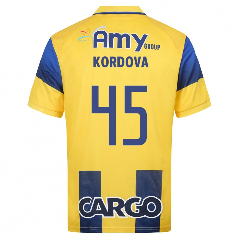 Danxen Uomo Maglia Adir Córdoba #45 Giallo Navy Kit Gara Home 2025/26 Maglietta