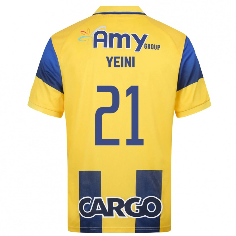Danxen Uomo Maglia Sheran Yeini #21 Giallo Navy Kit Gara Home 2025/26 Maglietta