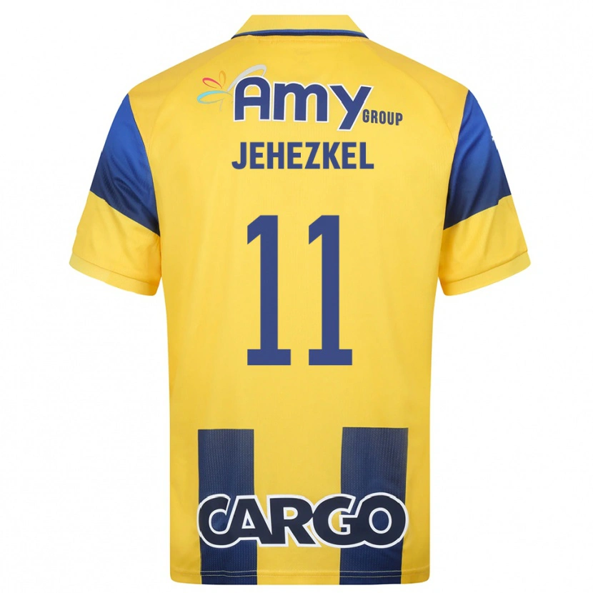 Danxen Uomo Maglia Sagiv Jehezkel #11 Giallo Navy Kit Gara Home 2025/26 Maglietta