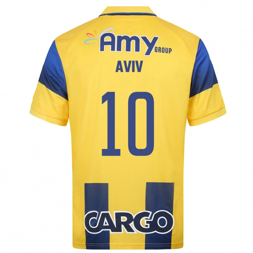 Danxen Uomo Maglia Yoyo Aviv #10 Giallo Navy Kit Gara Home 2025/26 Maglietta