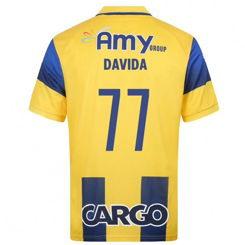 Danxen Uomo Maglia Osher Davida #77 Giallo Navy Kit Gara Home 2025/26 Maglietta