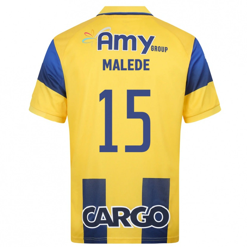 Danxen Uomo Maglia Yonas Malede #15 Giallo Navy Kit Gara Home 2025/26 Maglietta
