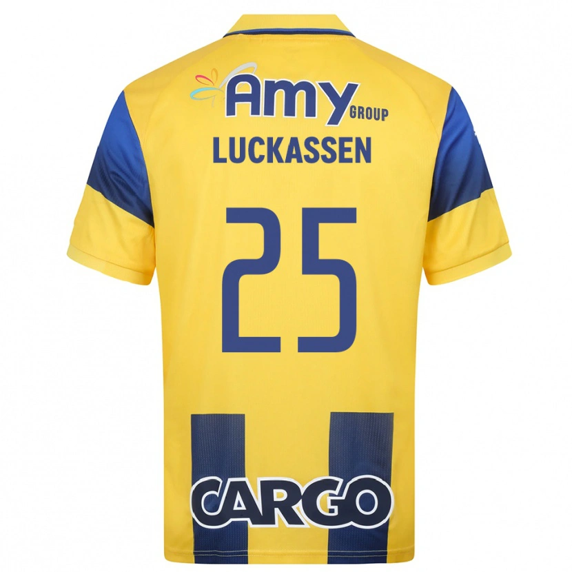 Danxen Uomo Maglia Derrick Luckassen #25 Giallo Navy Kit Gara Home 2025/26 Maglietta