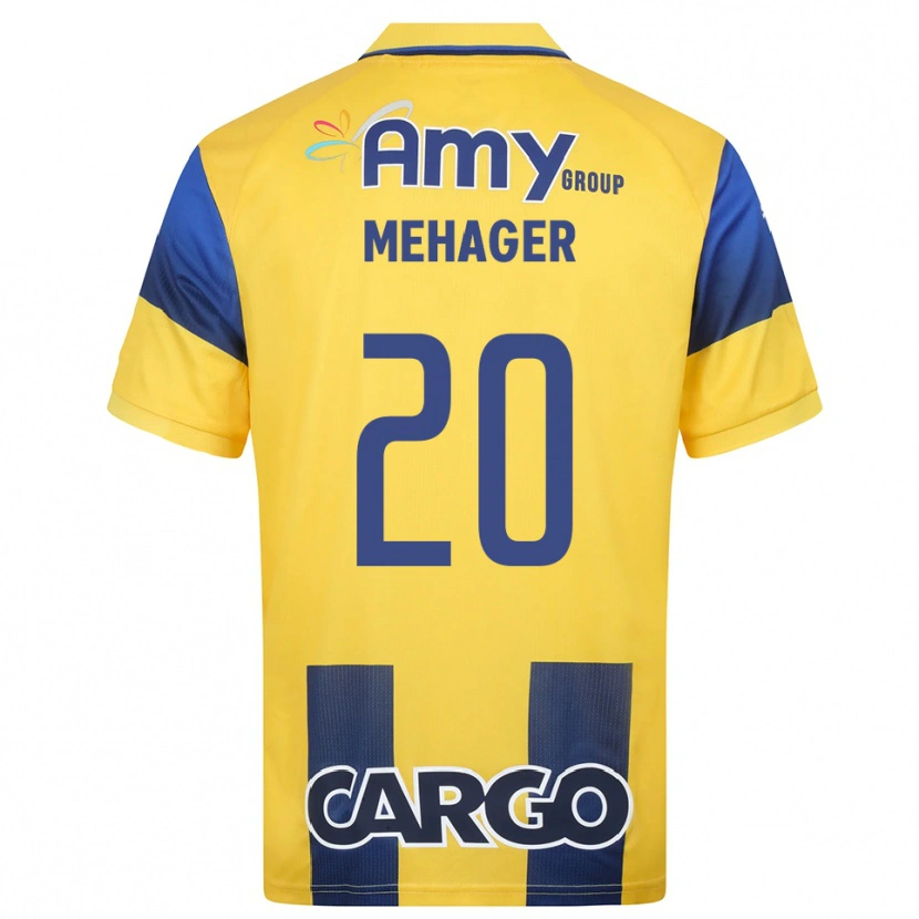 Danxen Uomo Maglia Itay Mehager #20 Giallo Navy Kit Gara Home 2025/26 Maglietta