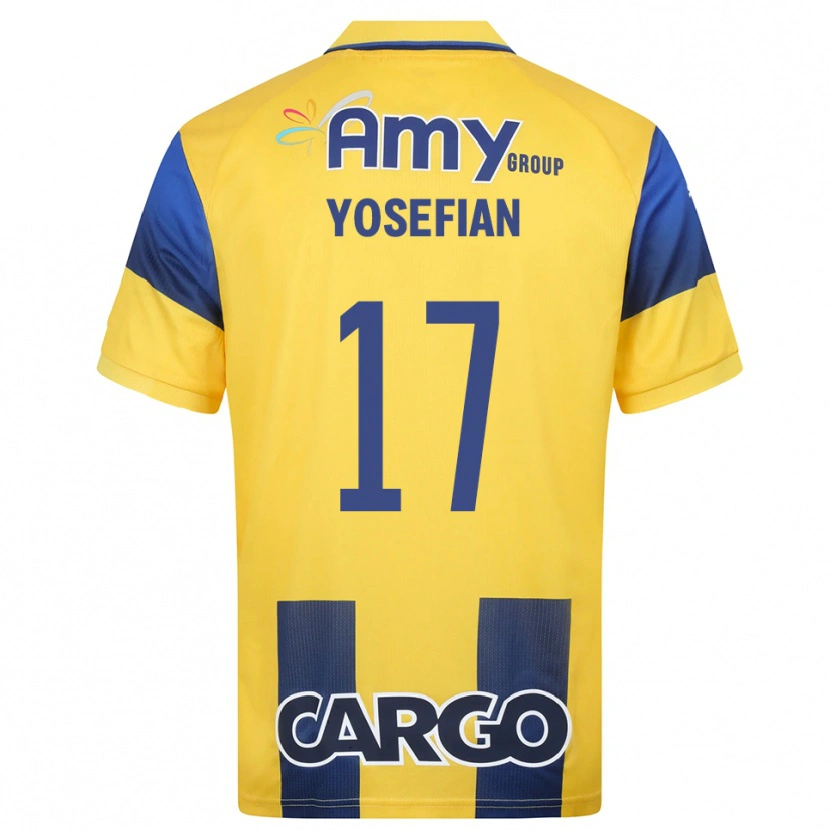 Danxen Uomo Maglia Harel Yosefian #17 Giallo Navy Kit Gara Home 2025/26 Maglietta