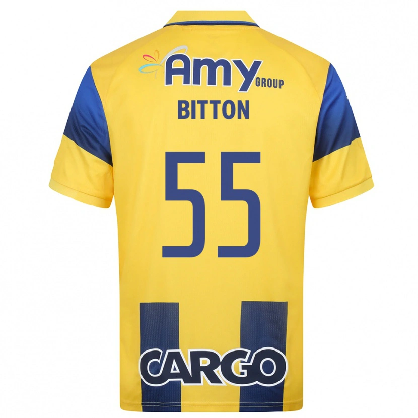 Danxen Uomo Maglia Nir Bitton #55 Giallo Navy Kit Gara Home 2025/26 Maglietta