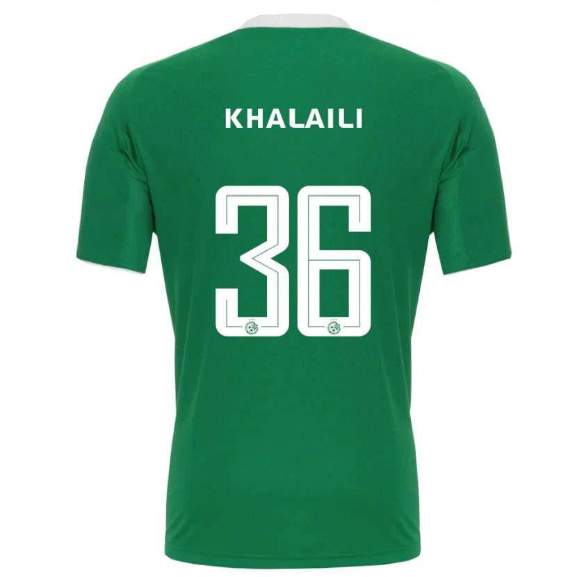 Danxen Uomo Maglia Iyad Khalaili #36 Verde Bianco Kit Gara Home 2025/26 Maglietta