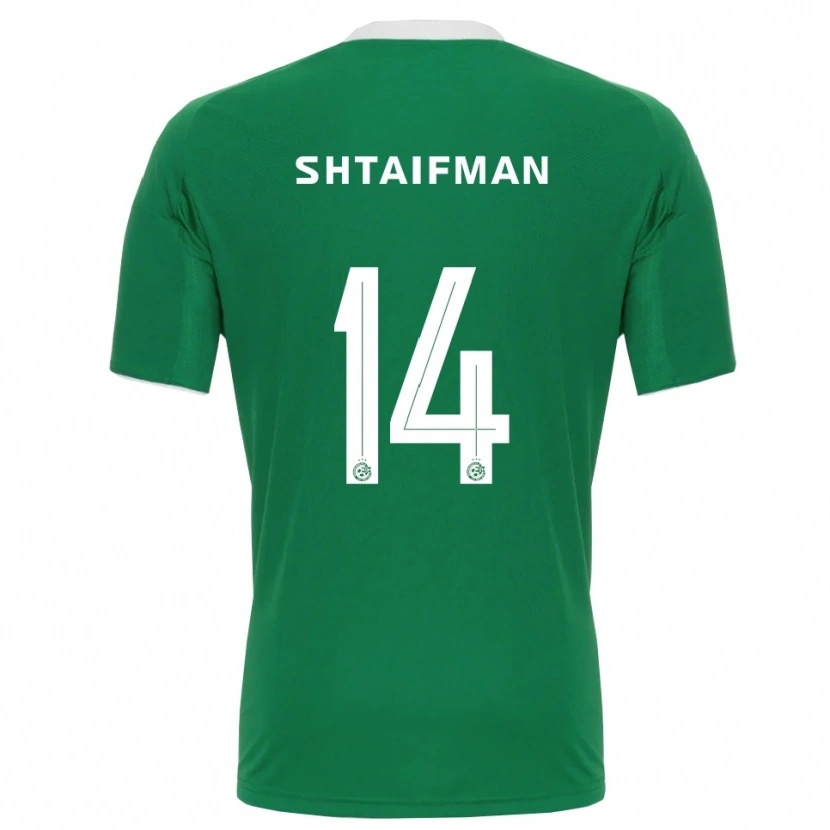 Danxen Uomo Maglia Noam Shtaifman #14 Verde Bianco Kit Gara Home 2025/26 Maglietta