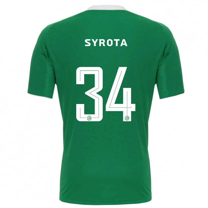 Danxen Uomo Maglia Oleksandr Syrota #34 Verde Bianco Kit Gara Home 2025/26 Maglietta